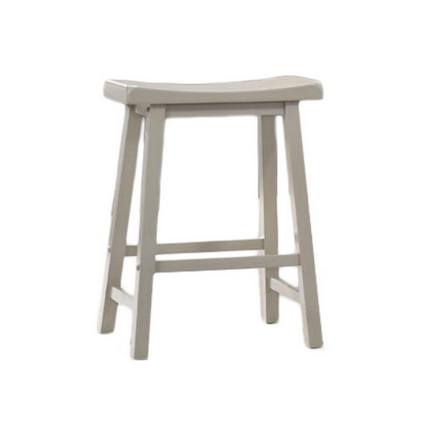 24 Inch Ergonomic Counter Height Stool, Set of 2, Curved Saddle Seat, Gray