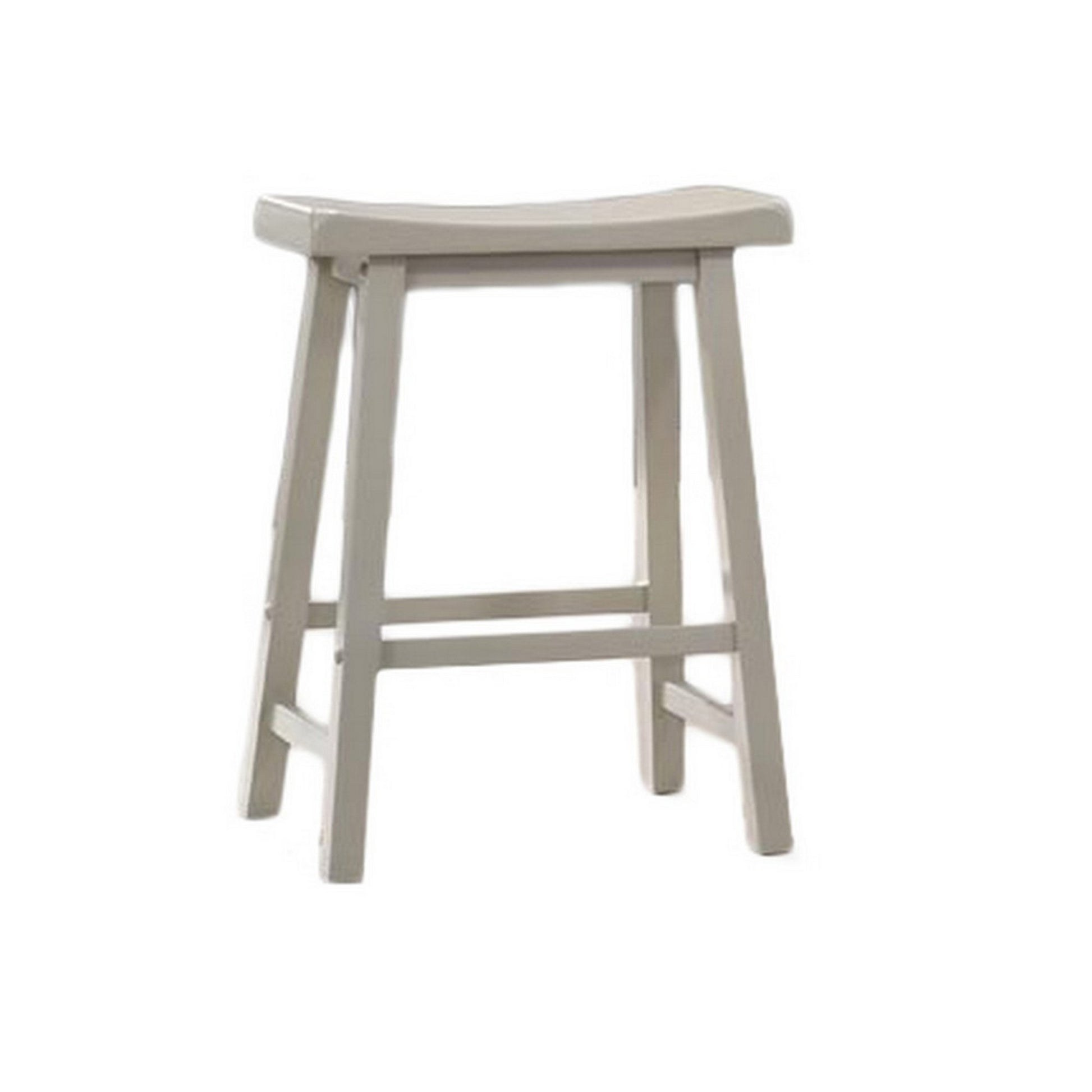24 Inch Ergonomic Counter Height Stool, Set of 2, Curved Saddle Seat, Gray