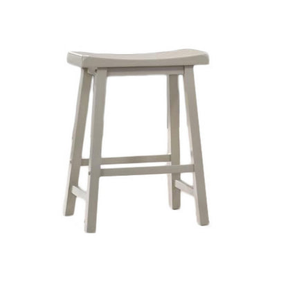 24 Inch Ergonomic Counter Height Stool, Set of 2, Curved Saddle Seat, Gray