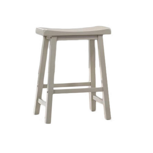 24 Inch Ergonomic Counter Height Stool, Set of 2, Curved Saddle Seat, Gray