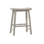 24 Inch Ergonomic Counter Height Stool, Set of 2, Curved Saddle Seat, Gray