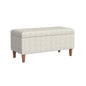 Zia Accent Storage Bench, Cream Chevron Woven Fabric, Brown, 36 Inch