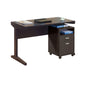 Desk w File Cabinet, 2 Storage Drawers, 47 Inch Red Cocoa Brown