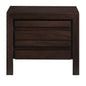 Wooden Nightstand with Two Drawers, Brown