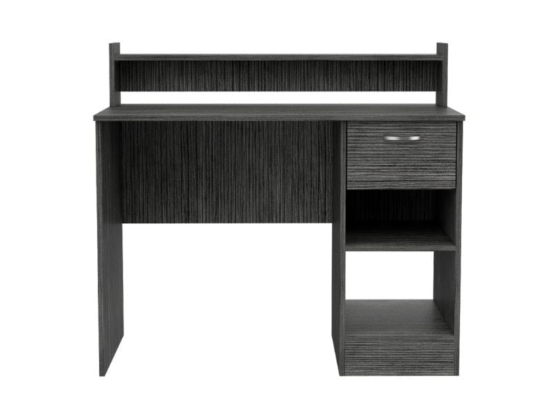 Smoke Grey Writing Desk - 2 Shelf & 1 Drawer