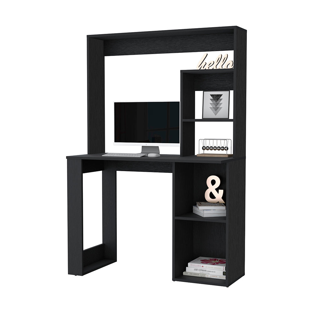 Wenge Computer Desk with Hutch & Storage