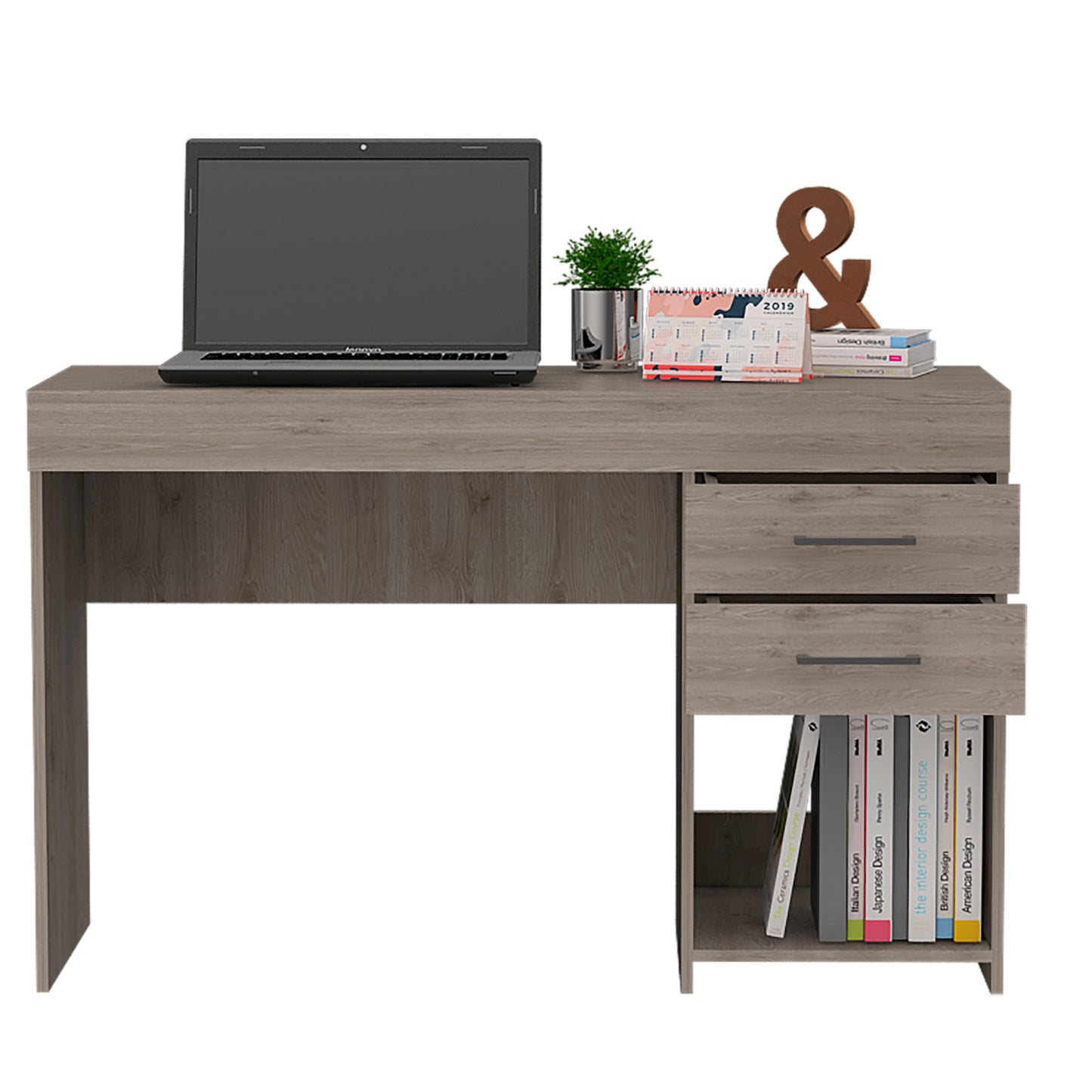 Light Gray 17.9" Computer Desk with Storage
