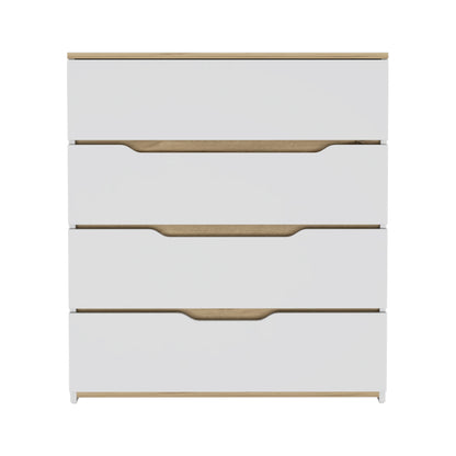 Lynbrook 4-Drawer Dresser - White and Light Oak