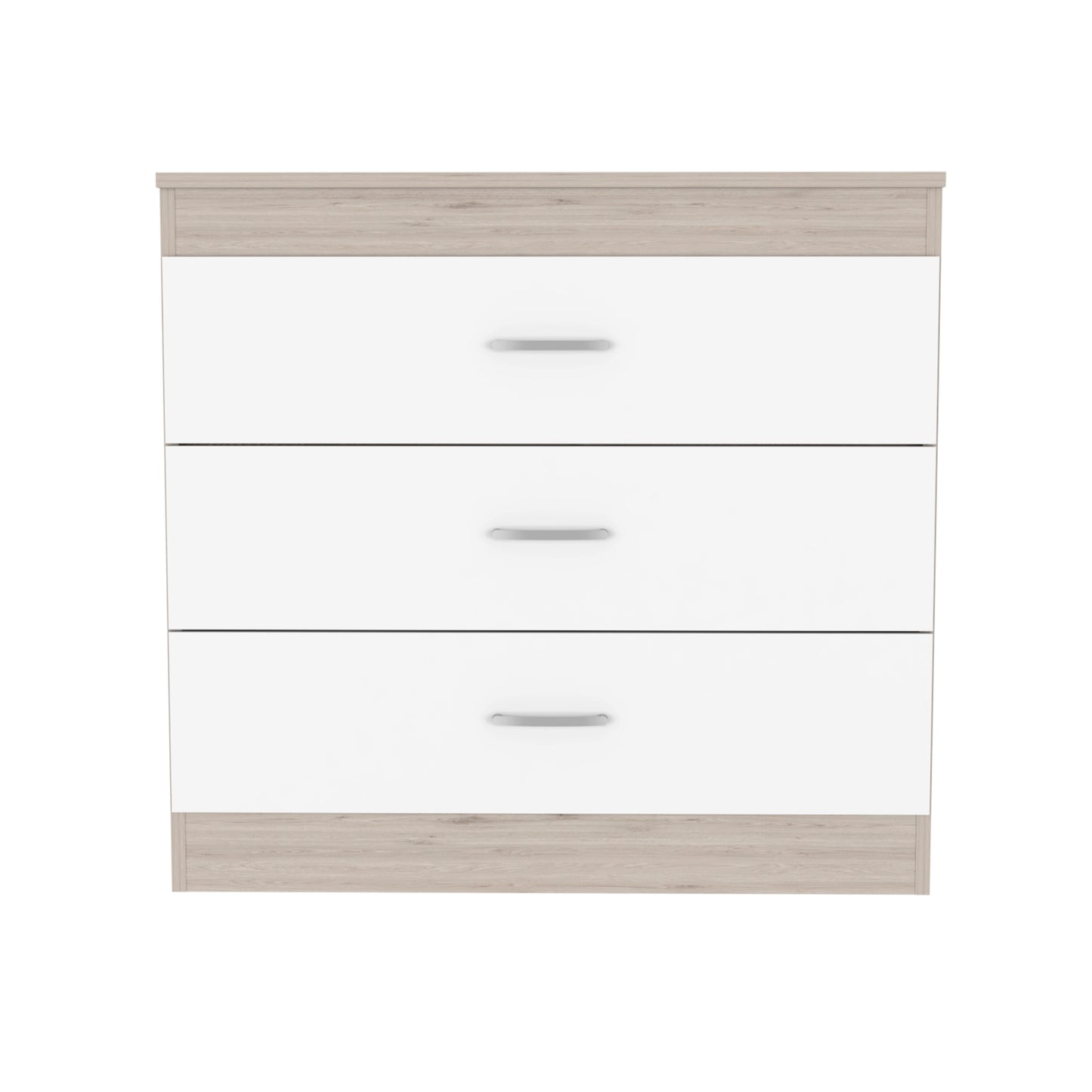 White 3-Drawer Dresser - Particle Board Storage for Bedroom