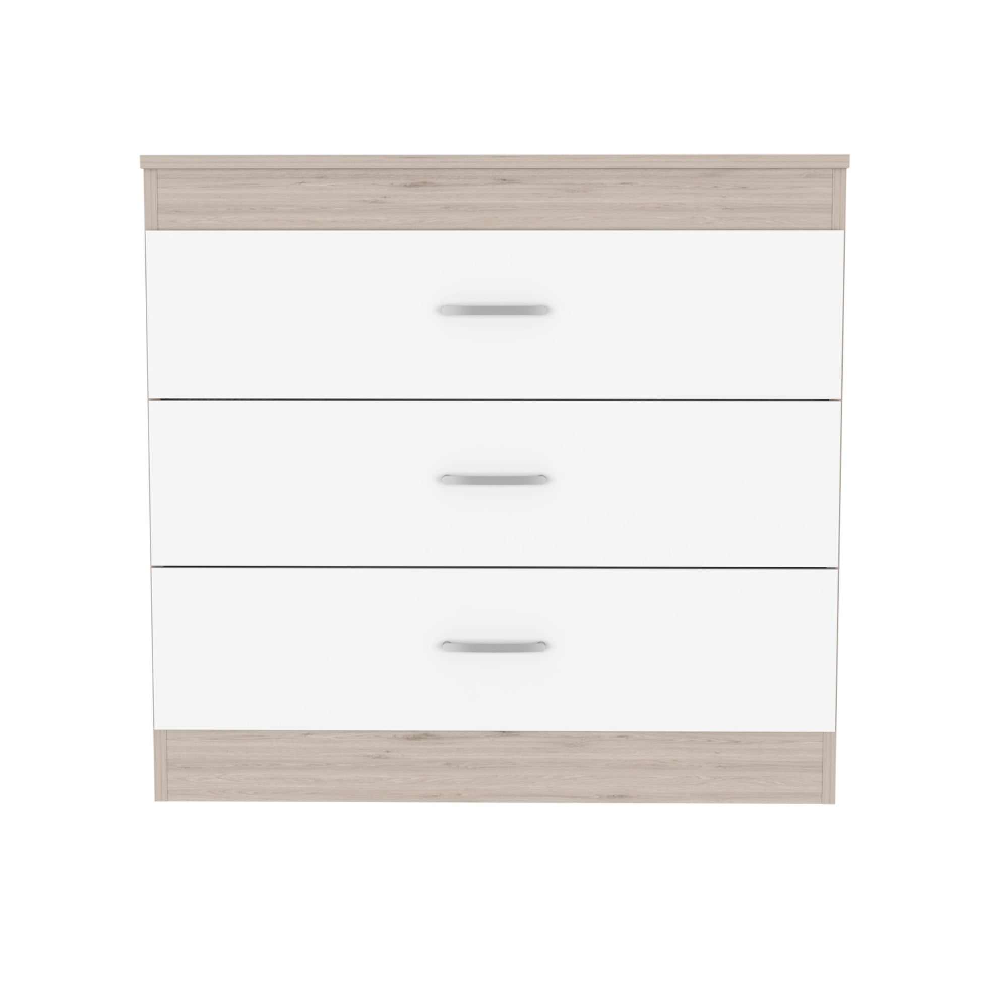 White 3-Drawer Dresser - Particle Board Storage for Bedroom
