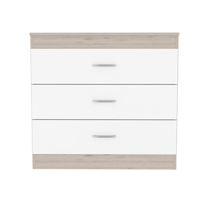 White 3-Drawer Dresser - Particle Board Storage for Bedroom