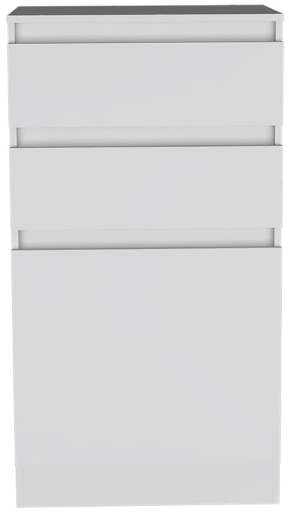 White Particle Board Dresser with Mirror and Storage for Bedroom