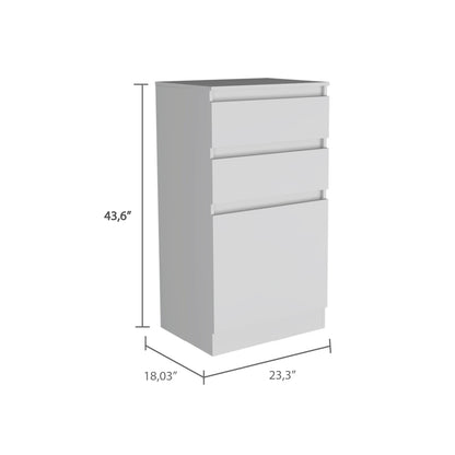 White Particle Board Dresser with Mirror and Storage for Bedroom