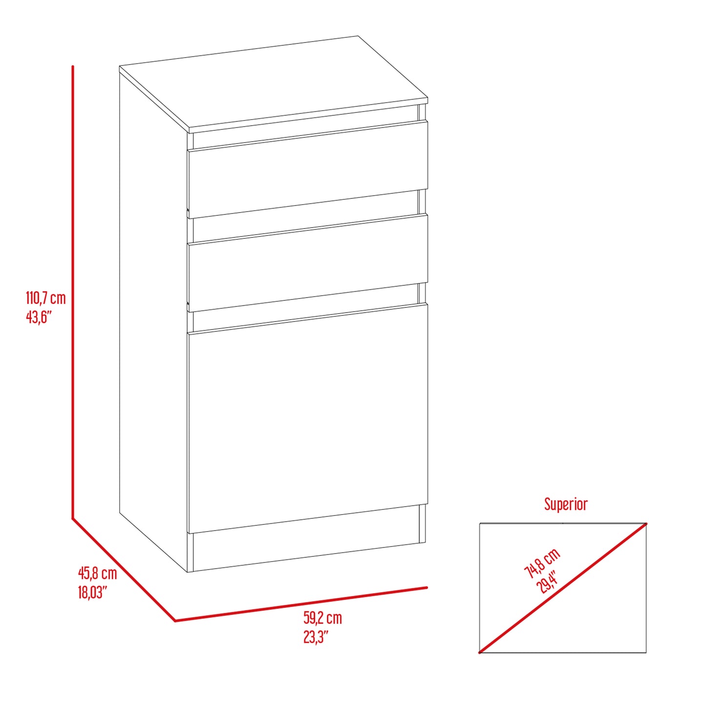 White Particle Board Dresser with Mirror and Storage for Bedroom