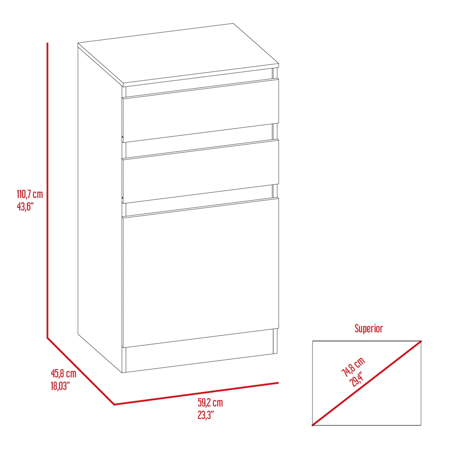 White Particle Board Dresser with Mirror and Storage for Bedroom