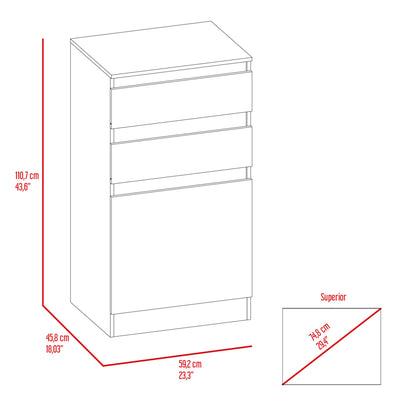 White Particle Board Dresser with Mirror and Storage for Bedroom