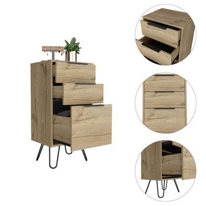 Light Oak 3-Drawer Dresser - Rectangle Storage