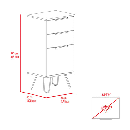 Light Oak 3-Drawer Dresser - Rectangle Storage