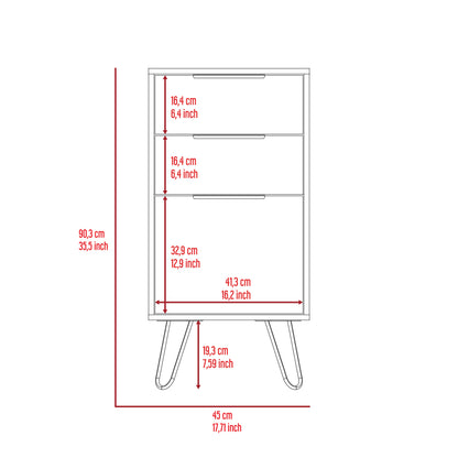 Light Oak 3-Drawer Dresser - Rectangle Storage