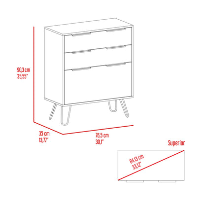 Light Oak 3-Drawer Dresser - Bedroom Storage