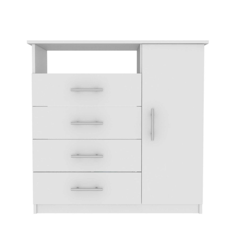 White Wall Mounted Shoe Cabinet - 5 Shelves
