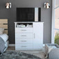 Montauk 5-Shelf Wall Mounted Shoe Cabinet with Mirror Door White