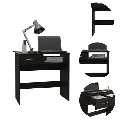 Wenge Computer Desk with 7 Shelves & 1 Drawer