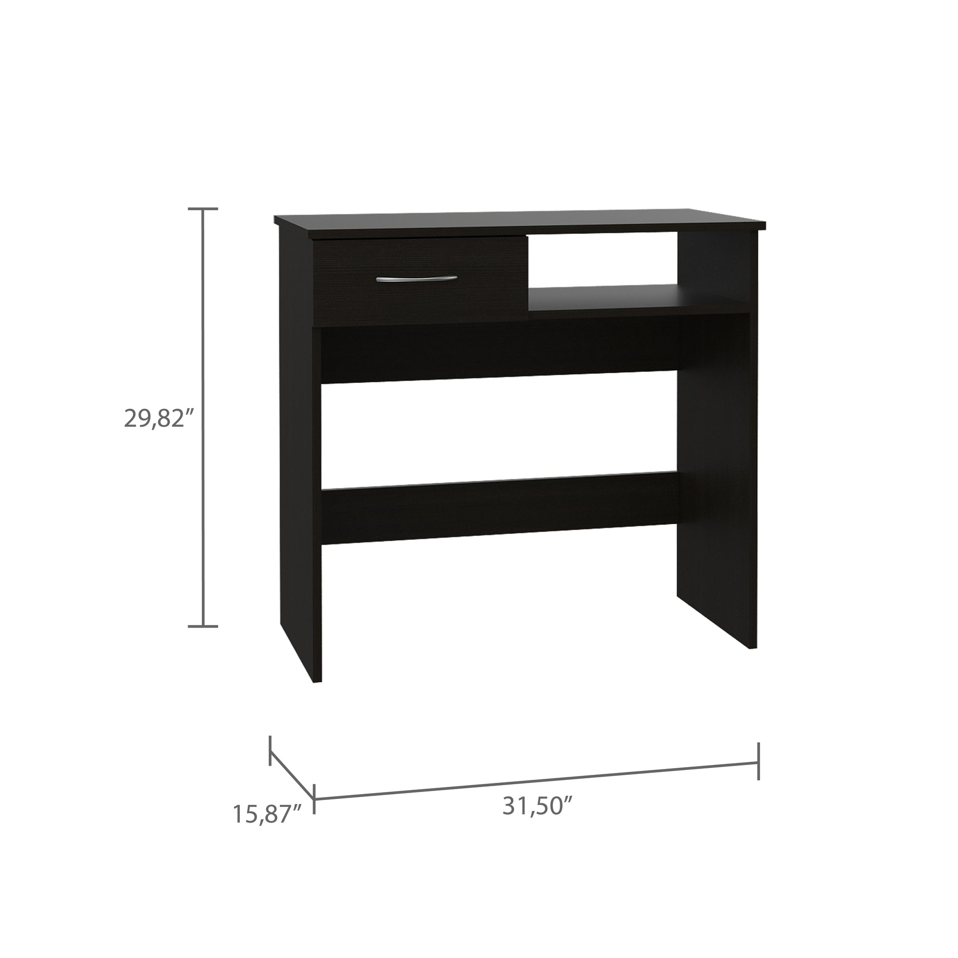 Wenge Computer Desk with 7 Shelves & 1 Drawer