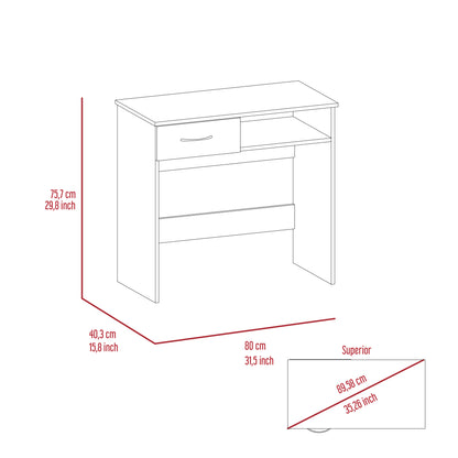 Wenge Computer Desk with 7 Shelves & 1 Drawer