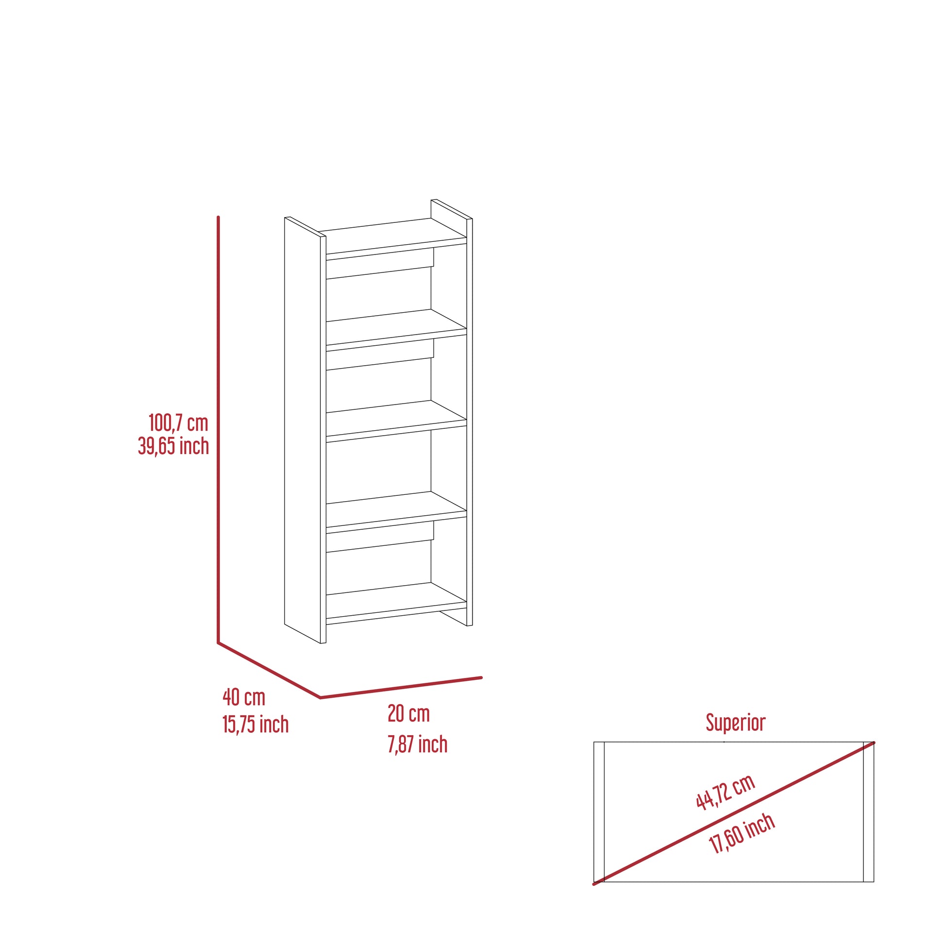 Wenge Computer Desk with 7 Shelves & 1 Drawer