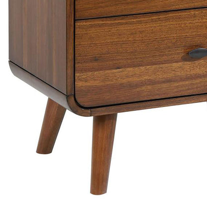 Dark Walnut 2-Drawer Nightstand - Modern Storage