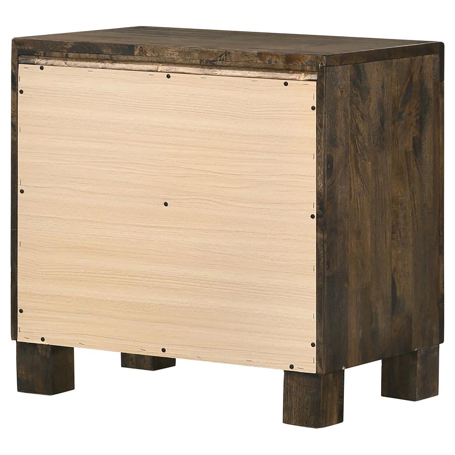 Rustic Golden Brown 2-Drawer Nightstand - Farmhouse Style