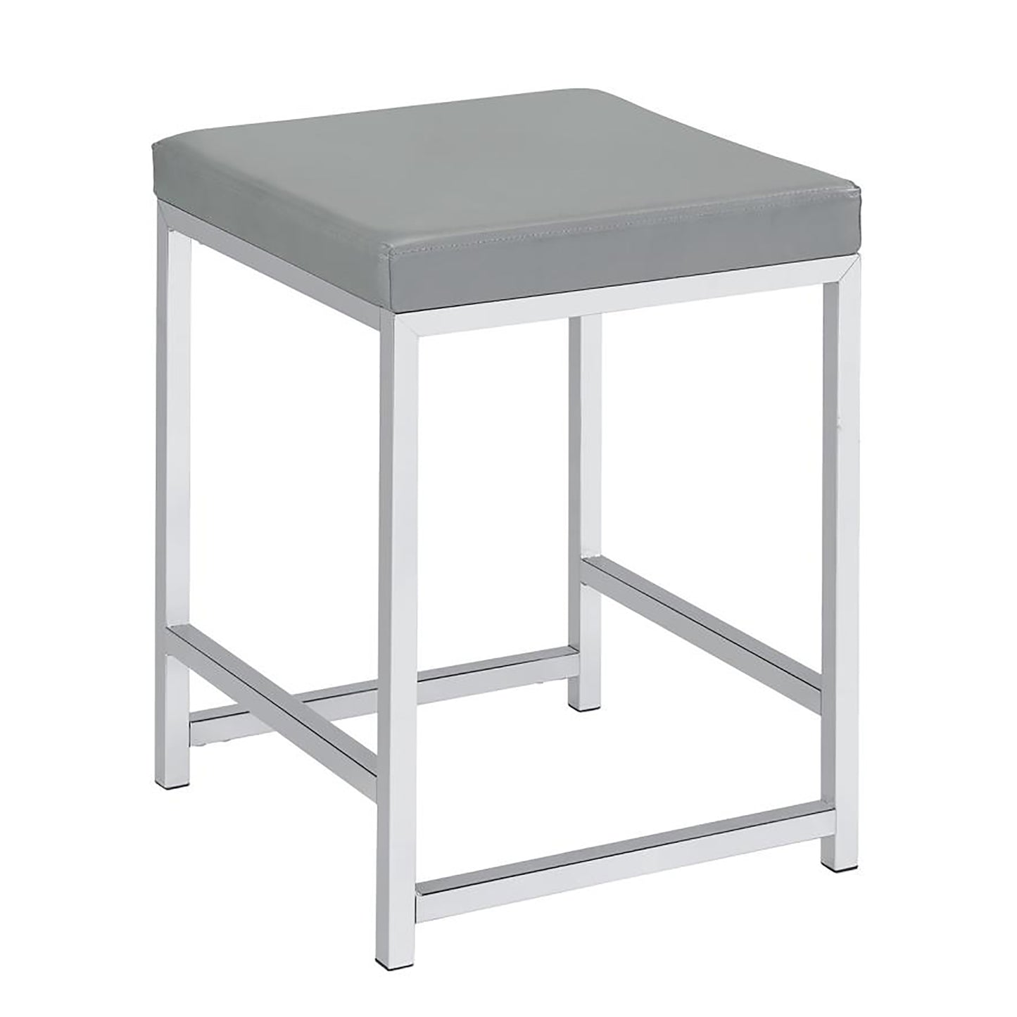 Light Gray Vanity Stool - Bedroom Accent Piece