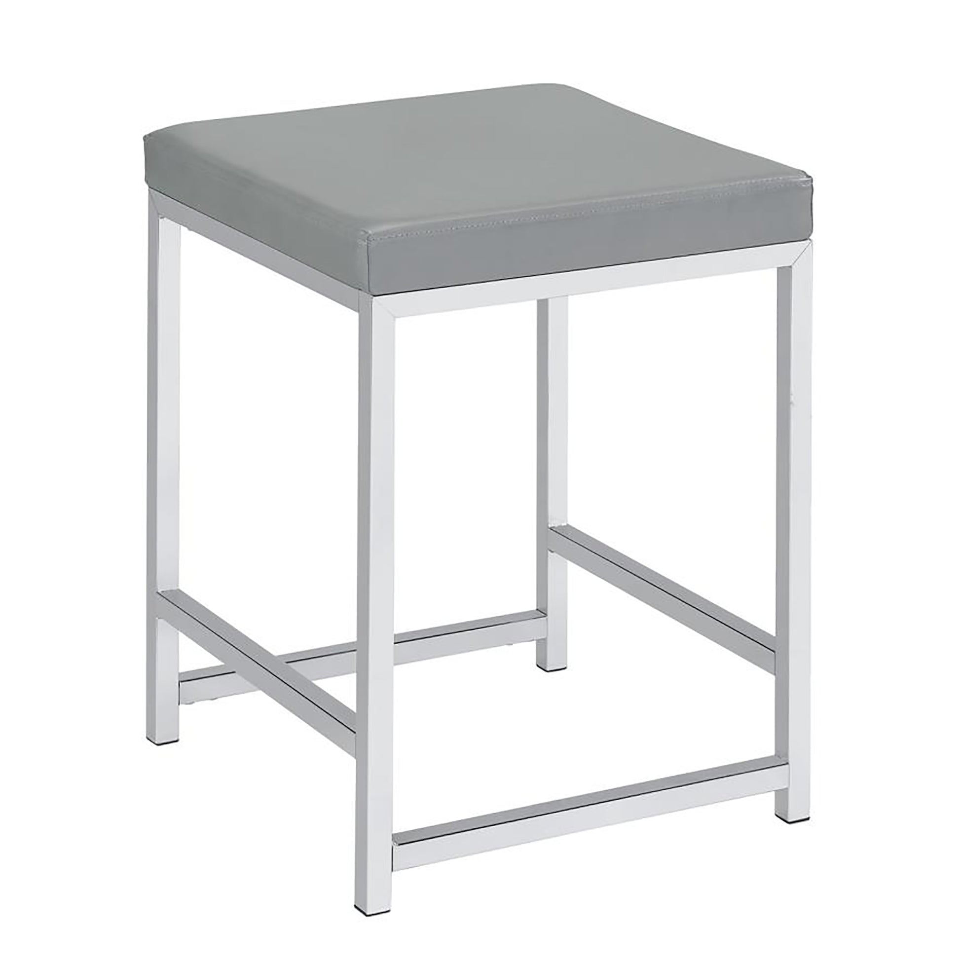 Light Gray Vanity Stool - Bedroom Accent Piece