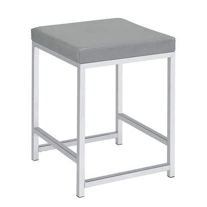 Light Gray Vanity Stool - Bedroom Accent Piece