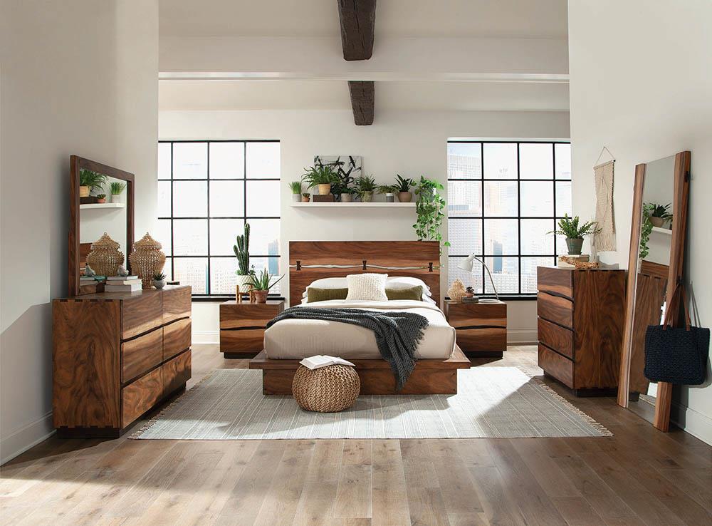 Smokey Walnut 2-Drawer Nightstand - Farmhouse Style