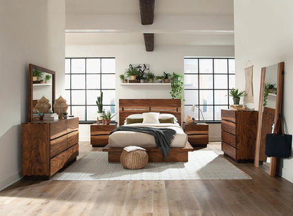 Smokey Walnut 2-Drawer Nightstand - Farmhouse Style