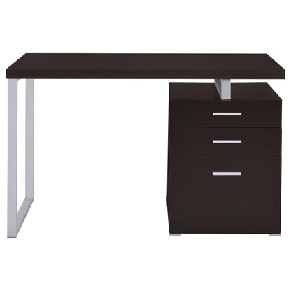 Modern Cappuccino Wood Computer Desk with Storage Drawers
