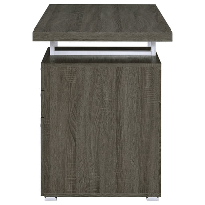 Grey 3-Drawer Writing Desk - Office Workspace