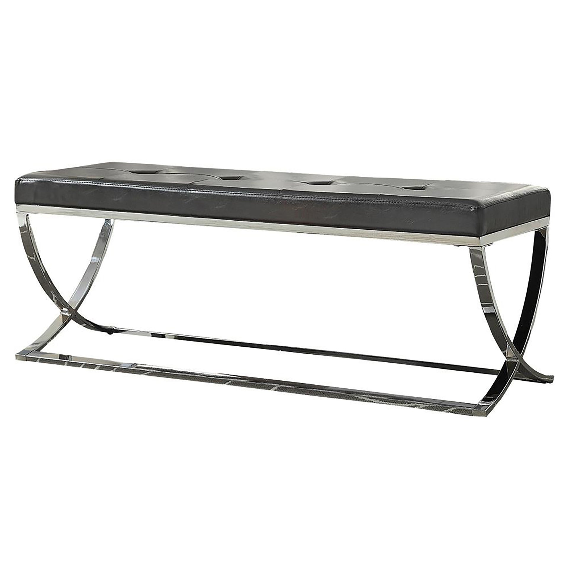 Black Curve-Leg Bench - Modern Living Room Accent