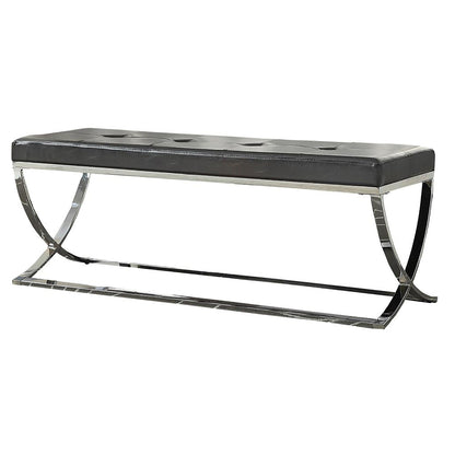 Black Curve-Leg Bench - Modern Living Room Accent