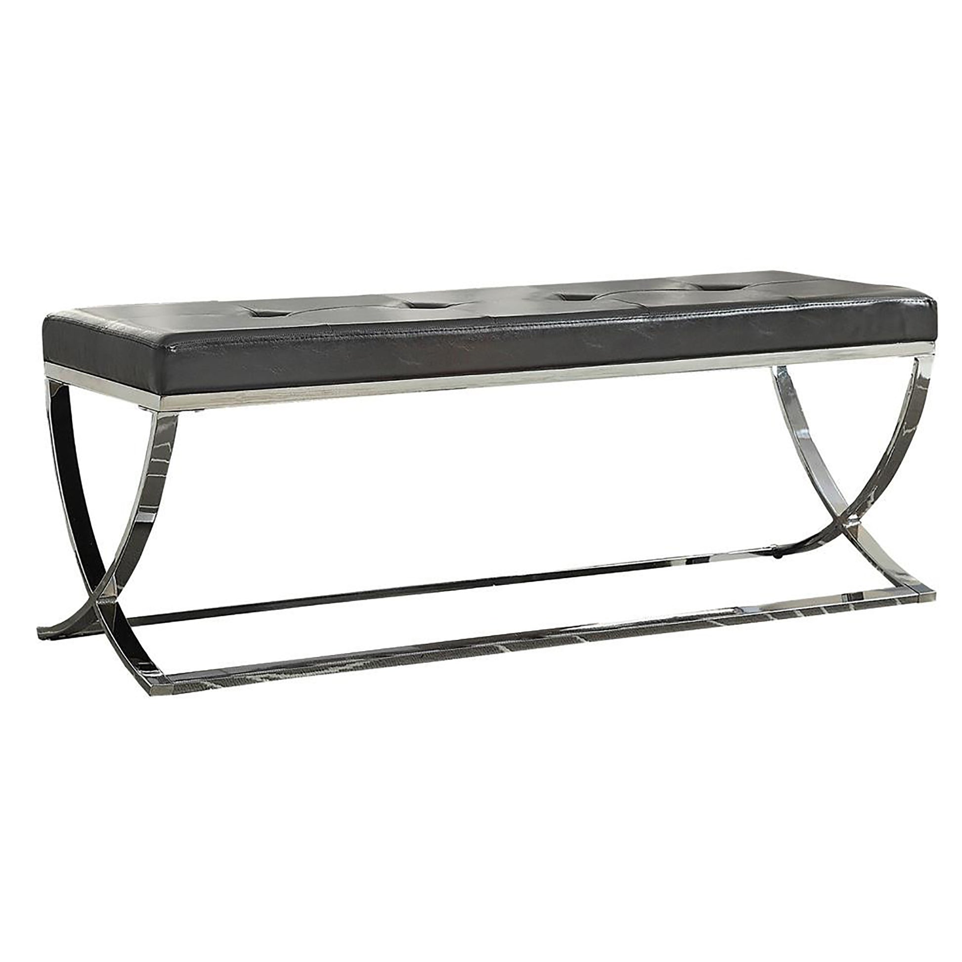 Black Curve-Leg Bench - Modern Living Room Accent