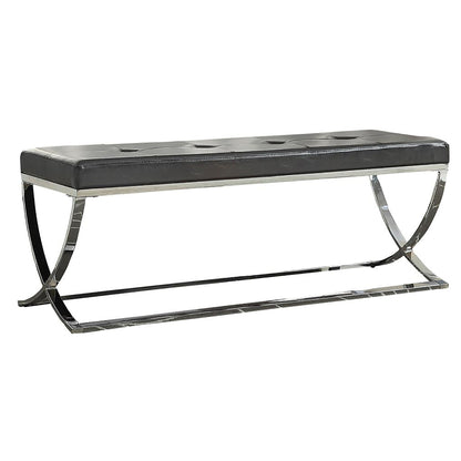 Black Curve-Leg Bench - Modern Living Room Accent