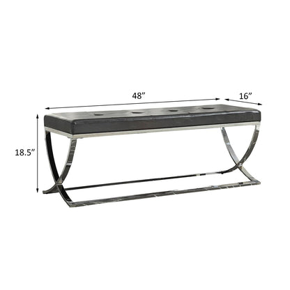 Black Curve-Leg Bench - Modern Living Room Accent