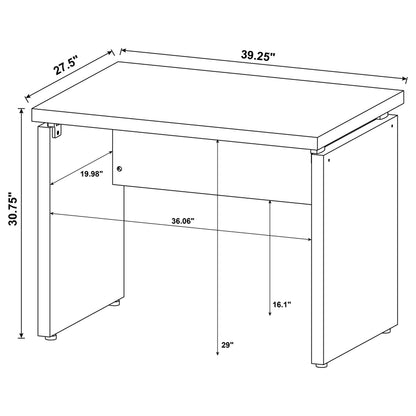 Cappuccino Extension Desk - Brown Wood Writing Desk