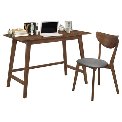 Mid-Century Modern Brown Desk and Chair Set