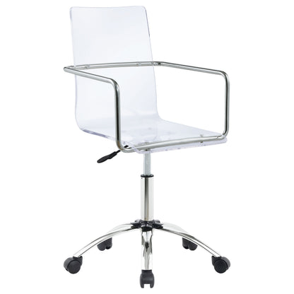 Clear Acrylic Office Chair with Chrome Casters - Modern Workstation