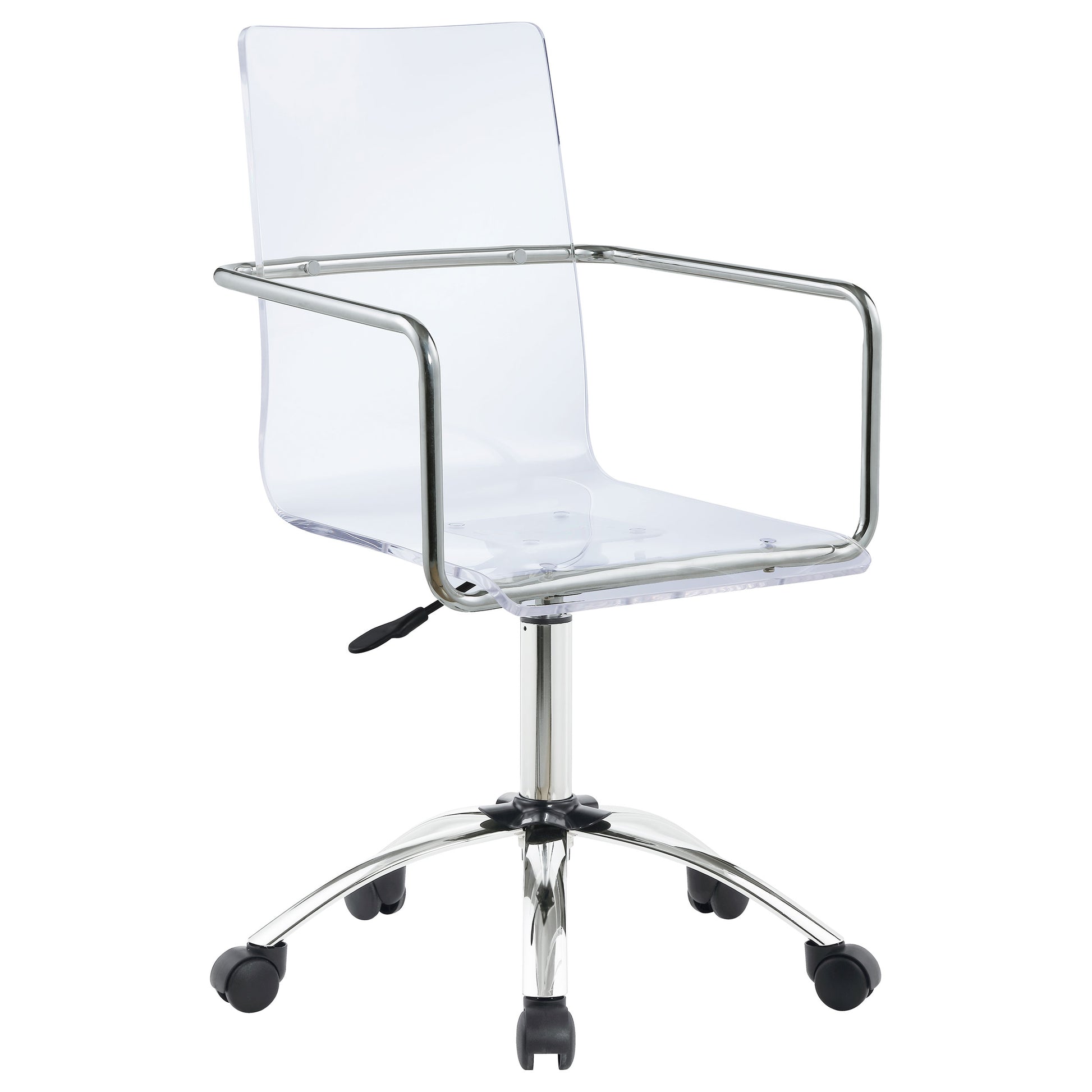 Clear Acrylic Office Chair with Chrome Casters - Modern Workstation