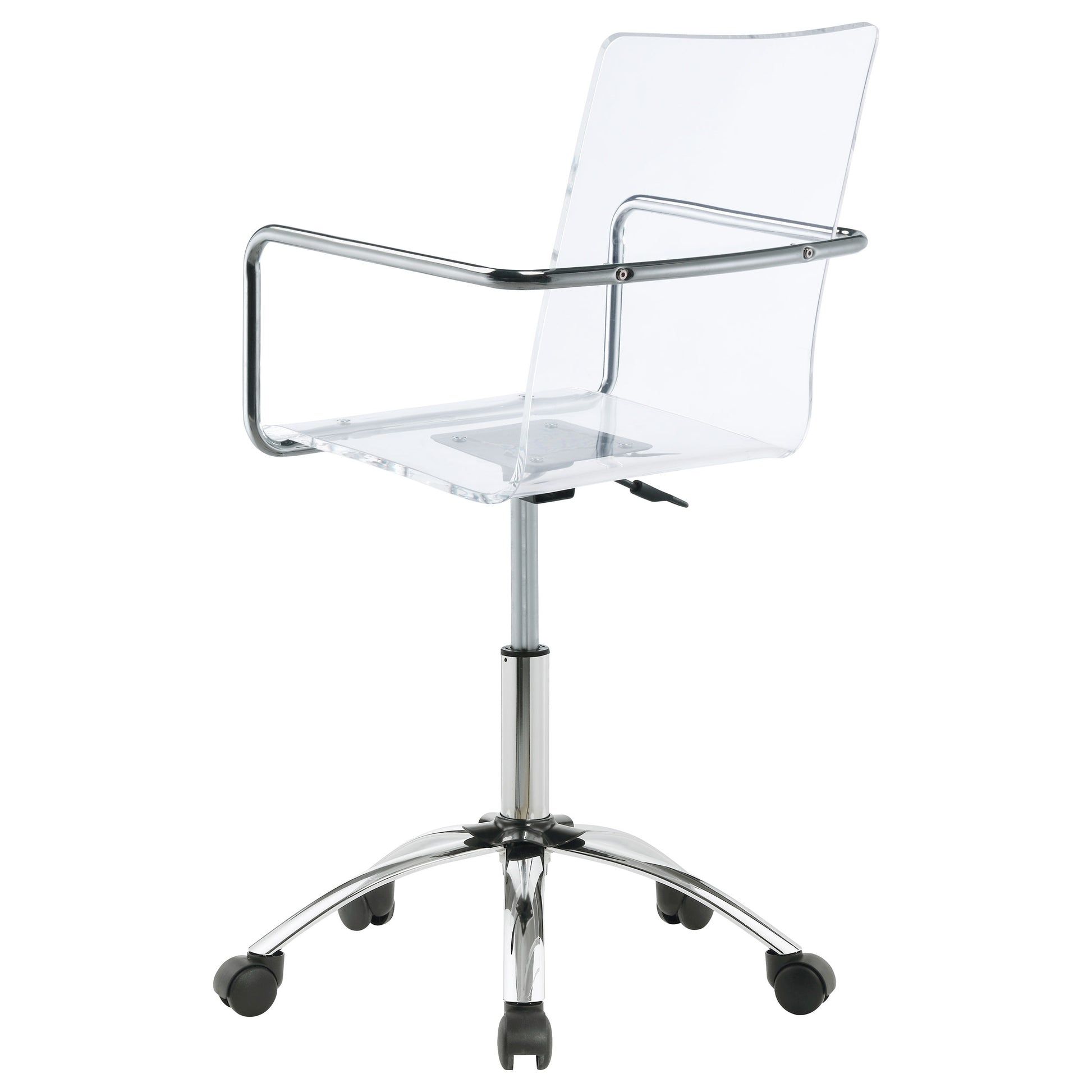 Clear Acrylic Office Chair with Chrome Casters - Modern Workstation
