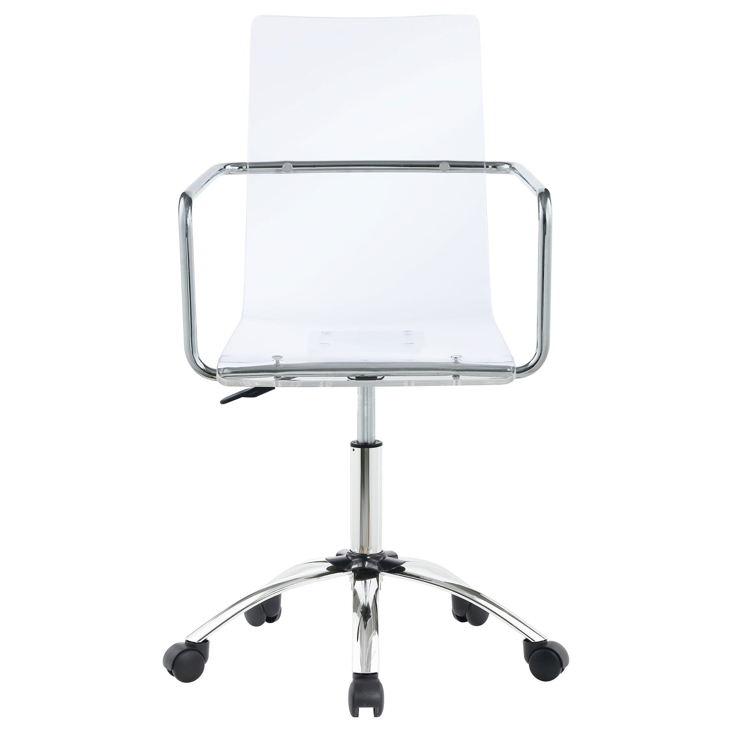Clear Acrylic Office Chair with Chrome Casters - Modern Workstation